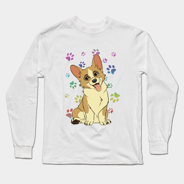 Corgi Long Sleeve T-Shirt by mithmeoi